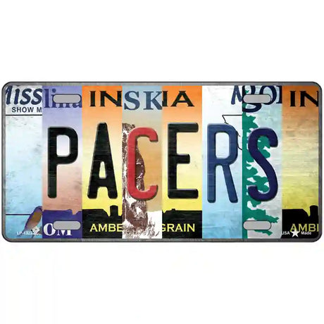 Pacers Strip Art Novelty Metal License Plate Tag 24" x 12" (LLP)