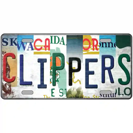 Clippers Strip Art Novelty Metal License Plate Tag 24" x 12" (LLP)