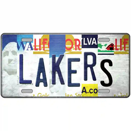 Lakers Strip Art Novelty Metal License Plate Tag 24" x 12" (LLP)