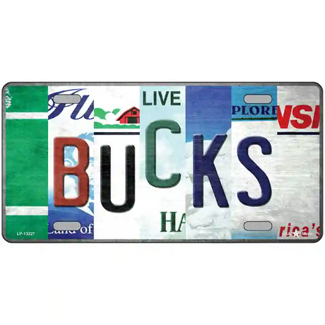 Bucks Strip Art Novelty Metal License Plate Tag 24" x 12" (LLP)