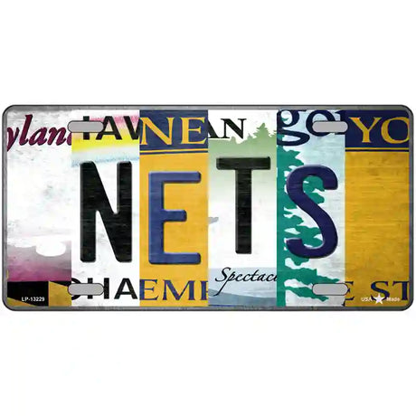 Nets Strip Art Novelty Metal License Plate Tag 24" x 12" (LLP)