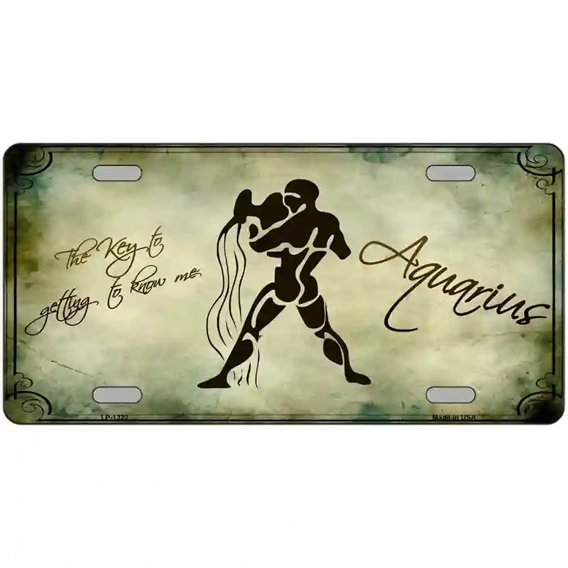 Aquarius Zodiac Novelty Metal License Plate 24" x 12" (LLP)