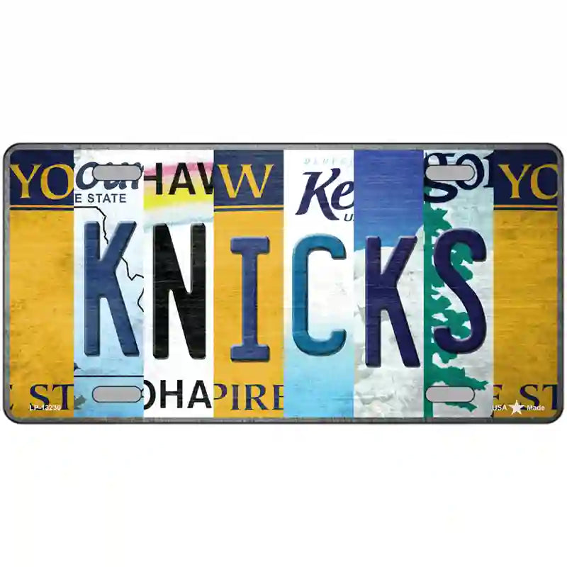 Knicks Strip Art Novelty Metal License Plate Tag 24" x 12" (LLP)