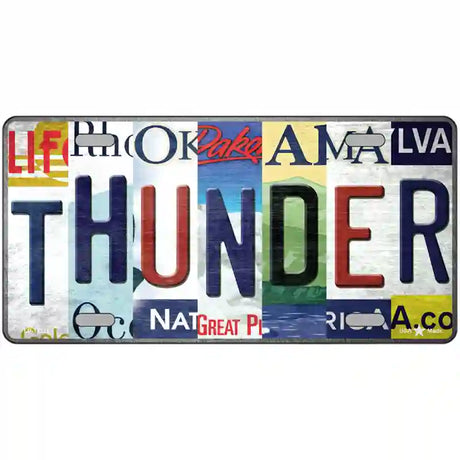 Thunder Strip Art Novelty Metal License Plate Tag 24" x 12" (LLP)