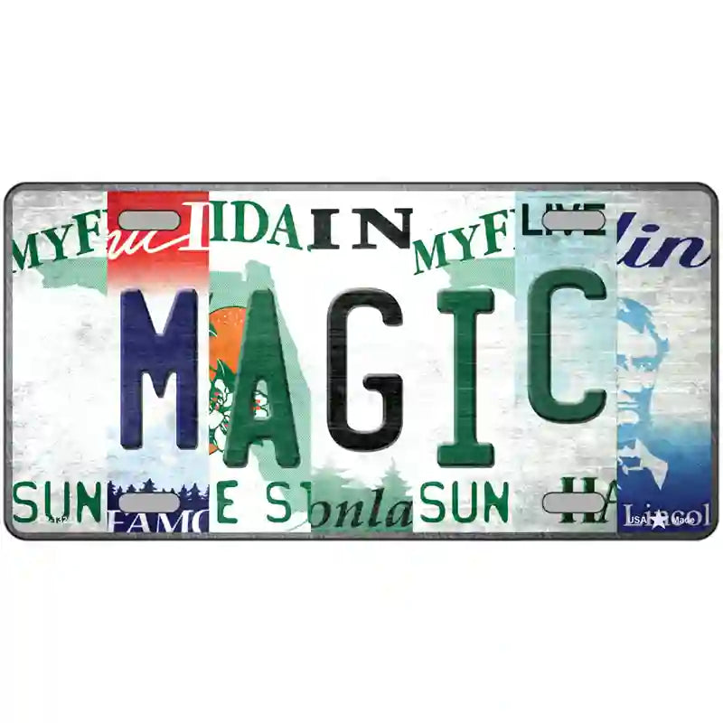 Magic Strip Art Novelty Metal License Plate Tag 24" x 12" (LLP)