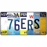 76ers Strip Art Novelty Metal License Plate Tag 24" x 12" (LLP)