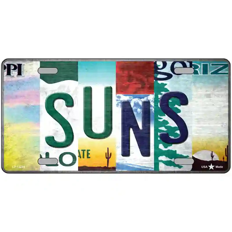 Suns Strip Art Novelty Metal License Plate Tag 24" x 12" (LLP)