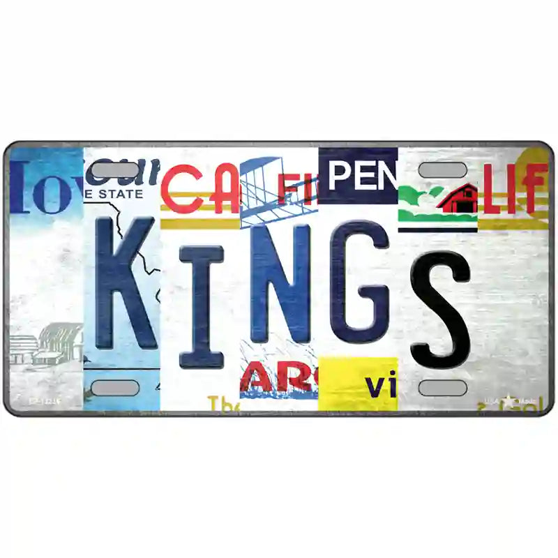 Kings Strip Art Novelty Metal License Plate Tag 24" x 12" (LLP)