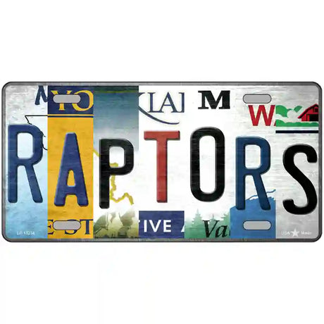 Raptors Strip Art Novelty Metal License Plate Tag 24" x 12" (LLP)