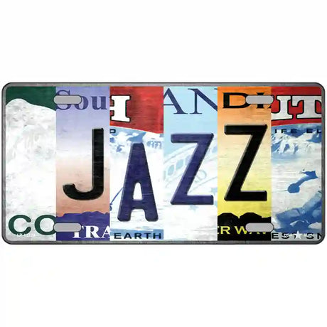 Jazz Strip Art Novelty Metal License Plate Tag 24" x 12" (LLP)