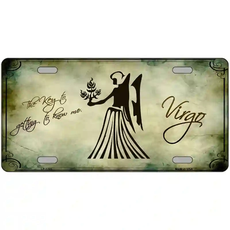 Virgo Zodiac Novelty Metal License Plate 24" x 12" (LLP)