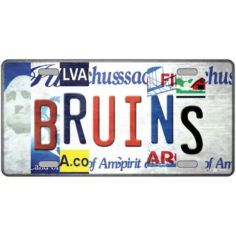 Bruins Strip Art Novelty Metal License Plate Tag 24" x 12" (LLP)