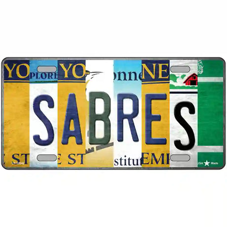 Sabres Strip Art Novelty Metal License Plate Tag 24" x 12" (LLP)