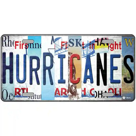 Hurricanes Strip Art Novelty Metal License Plate Tag 24" x 12" (LLP)