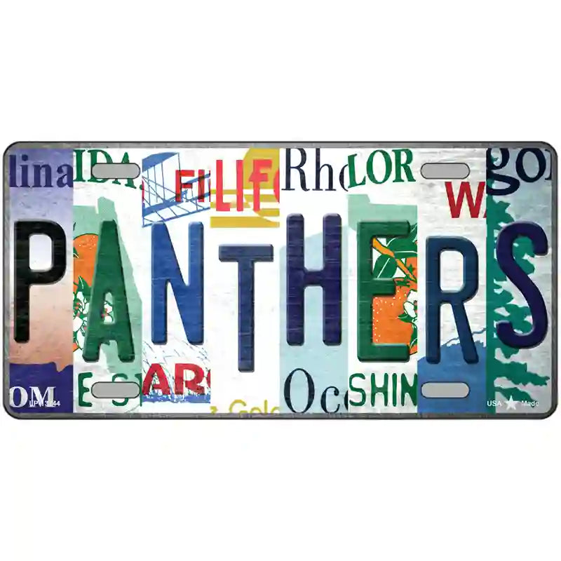 Panthers Strip Art Hockey Novelty Metal License Plate Tag 24" x 12" (LLP)