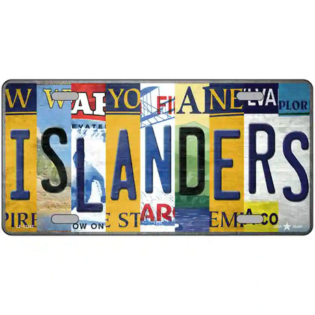 Islanders Strip Art Novelty Metal License Plate Tag 24" x 12" (LLP)