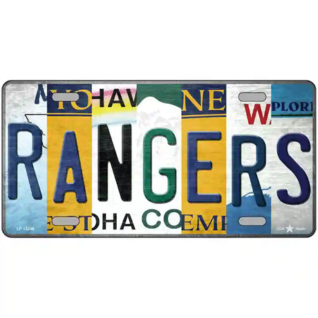 Rangers Strip Art Hockey Novelty Metal License Plate Tag 24" x 12" (LLP)