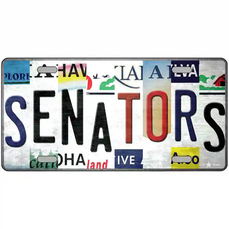 Senators Strip Art Novelty Metal License Plate Tag 24" x 12" (LLP)