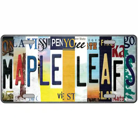 Maple Leafs Strip Art Novelty Metal License Plate Tag 24" x 12" (LLP)