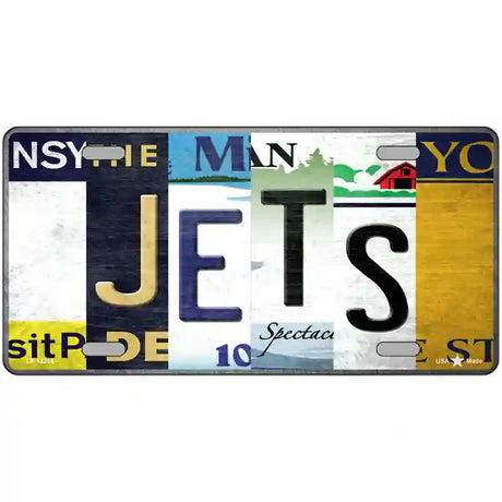 Jets Strip Art Hockey Novelty Metal License Plate Tag 24" x 12" (LLP)