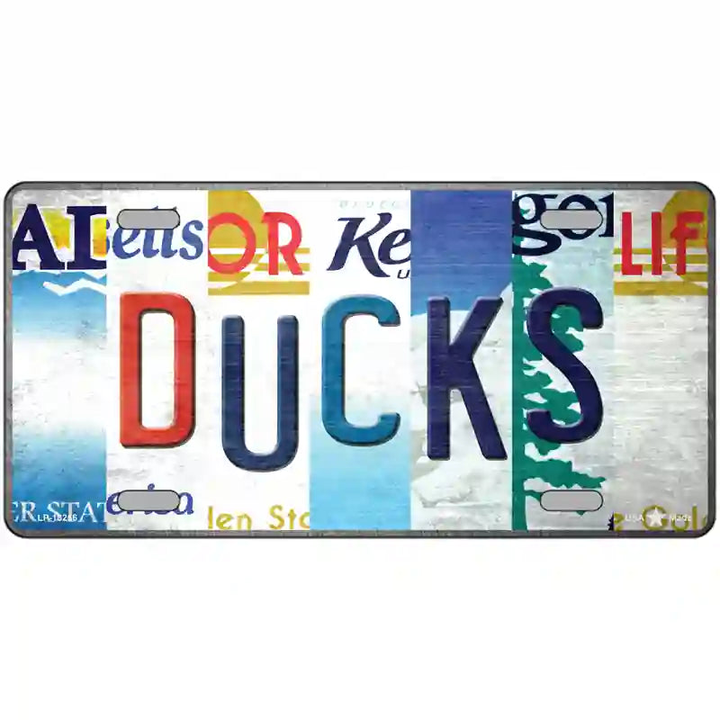 Ducks Strip Art Novelty Metal License Plate Tag 24" x 12" (LLP)