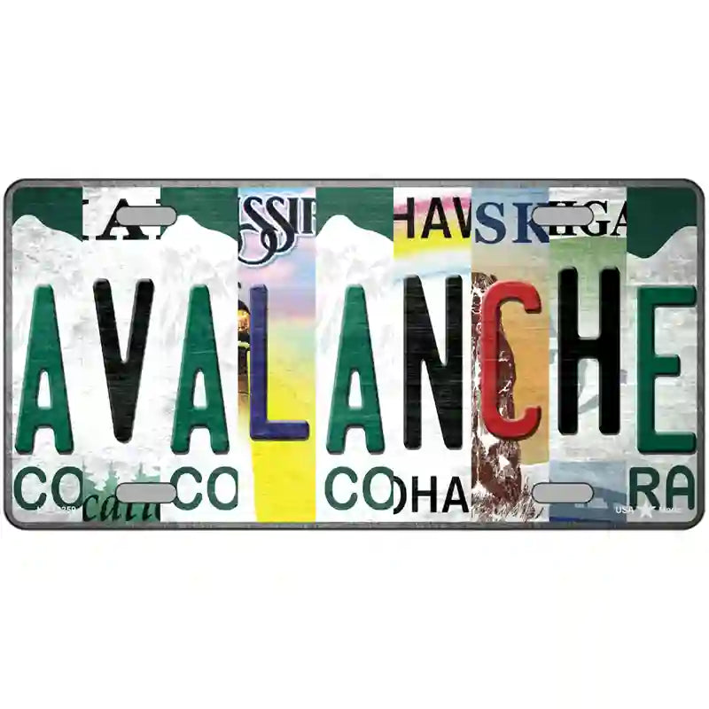 Avalanche Strip Art Novelty Metal License Plate Tag 24" x 12" (LLP)