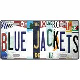 Blue Jackets Strip Art Novelty Metal License Plate Tag 24" x 12" (LLP)