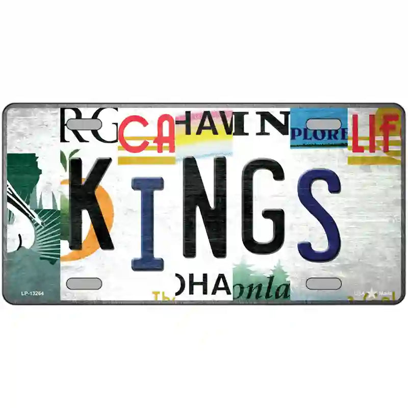 Kings Strip Art Hockey Novelty Metal License Plate Tag 24" x 12" (LLP)