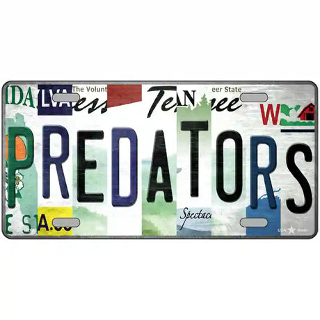 Predators Strip Art Novelty Metal License Plate Tag 24" x 12" (LLP)