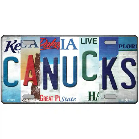 Canucks Strip Art Novelty Metal License Plate Tag 24" x 12" (LLP)