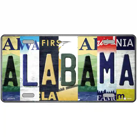 Alabama Strip Art Novelty Metal License Plate Tag 24" x 12" (LLP)