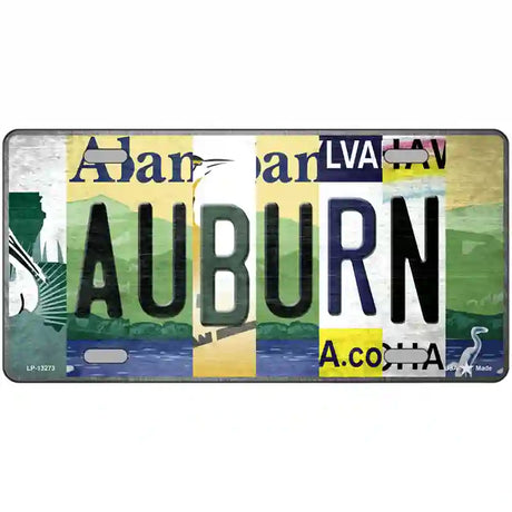 Auburn Strip Art Novelty Metal License Plate Tag 24" x 12" (LLP)