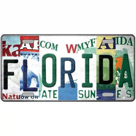 Florida Strip Art Novelty Metal License Plate Tag 24" x 12" (LLP)