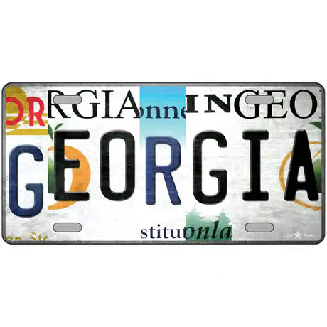 Georgia Strip Art Novelty Metal License Plate Tag 24" x 12" (LLP)