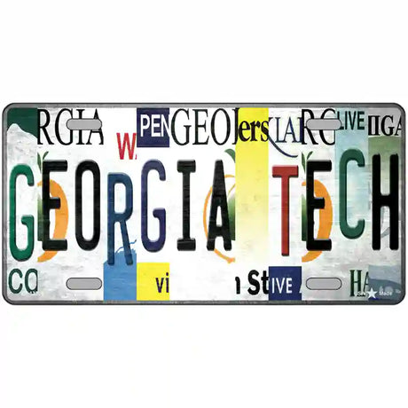 Georgia Tech Strip Art Novelty Metal License Plate Tag 24" x 12" (LLP)