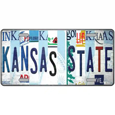 Kansas State Strip Art Novelty Metal License Plate Tag 24" x 12" (LLP)