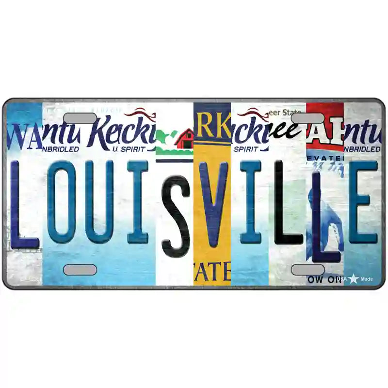 Louisville Strip Art Novelty Metal License Plate Tag 24" x 12" (LLP)