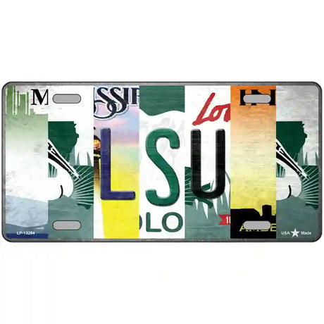 LSU Strip Art Novelty Metal License Plate Tag 24" x 12" (LLP)