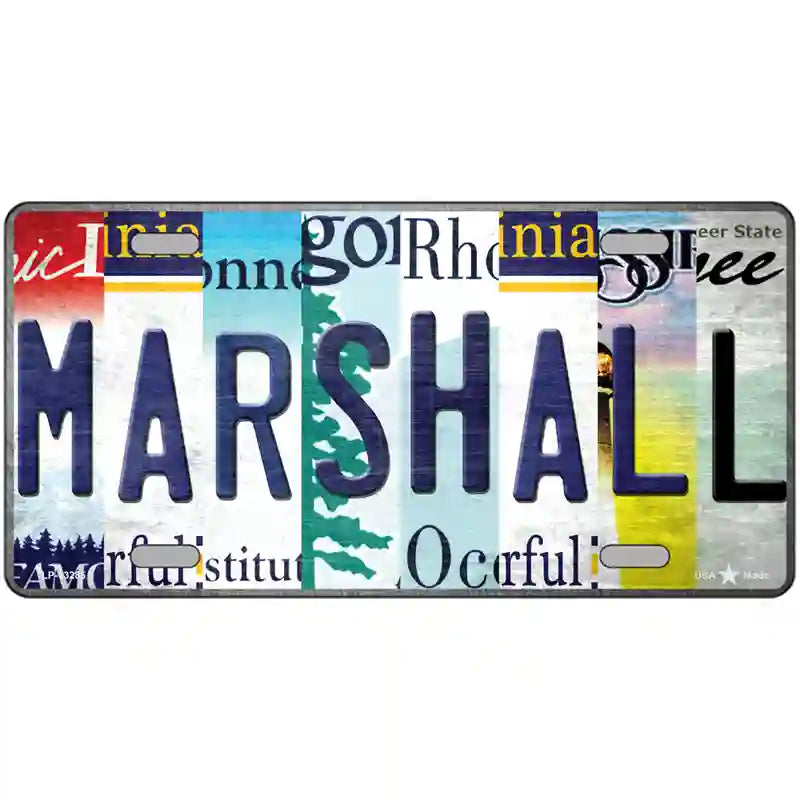 Marshall Strip Art Novelty Metal License Plate Tag 24" x 12" (LLP)