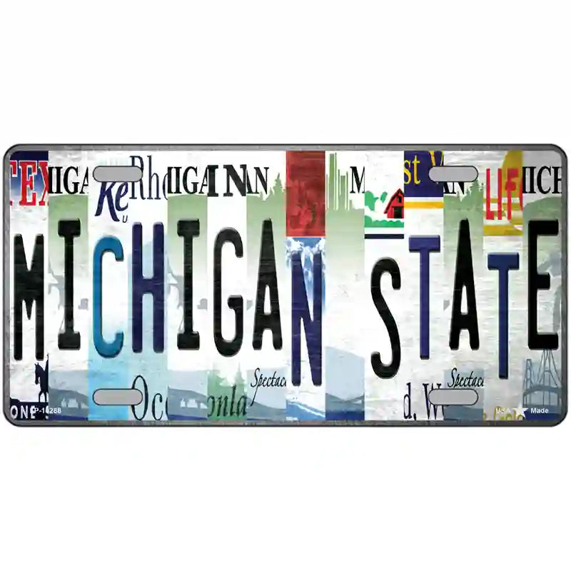 Michigan State Strip Art Novelty Metal License Plate Tag 24" x 12" (LLP)