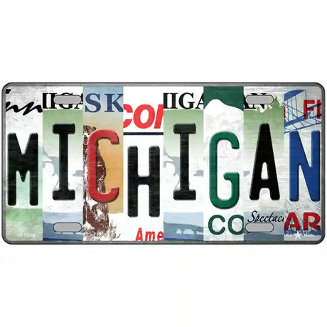 Michigan Strip Art Novelty Metal License Plate Tag 24" x 12" (LLP)