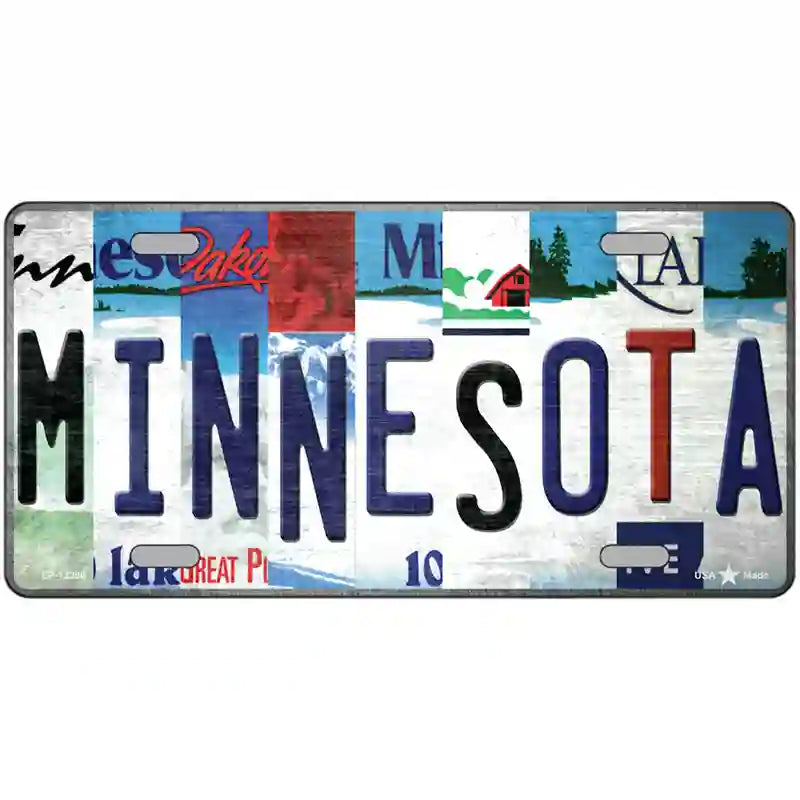 Minnesota Strip Art Novelty Metal License Plate Tag 24" x 12" (LLP)