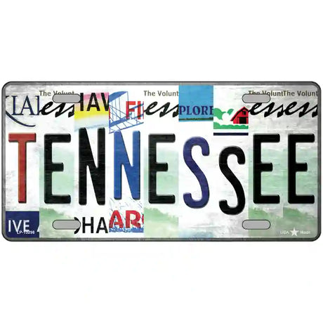 Tennessee Strip Art Novelty Metal License Plate Tag 24" x 12" (LLP)