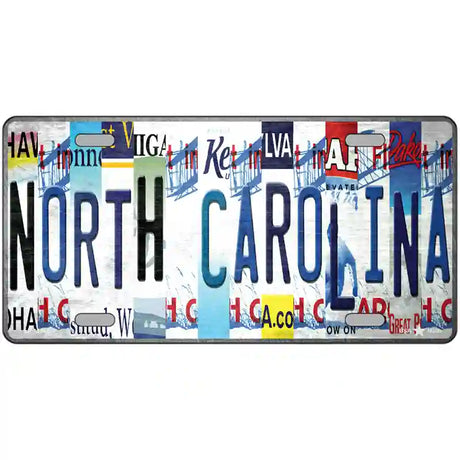 North Carolina Strip Art Novelty Metal License Plate Tag 24" x 12" (LLP)