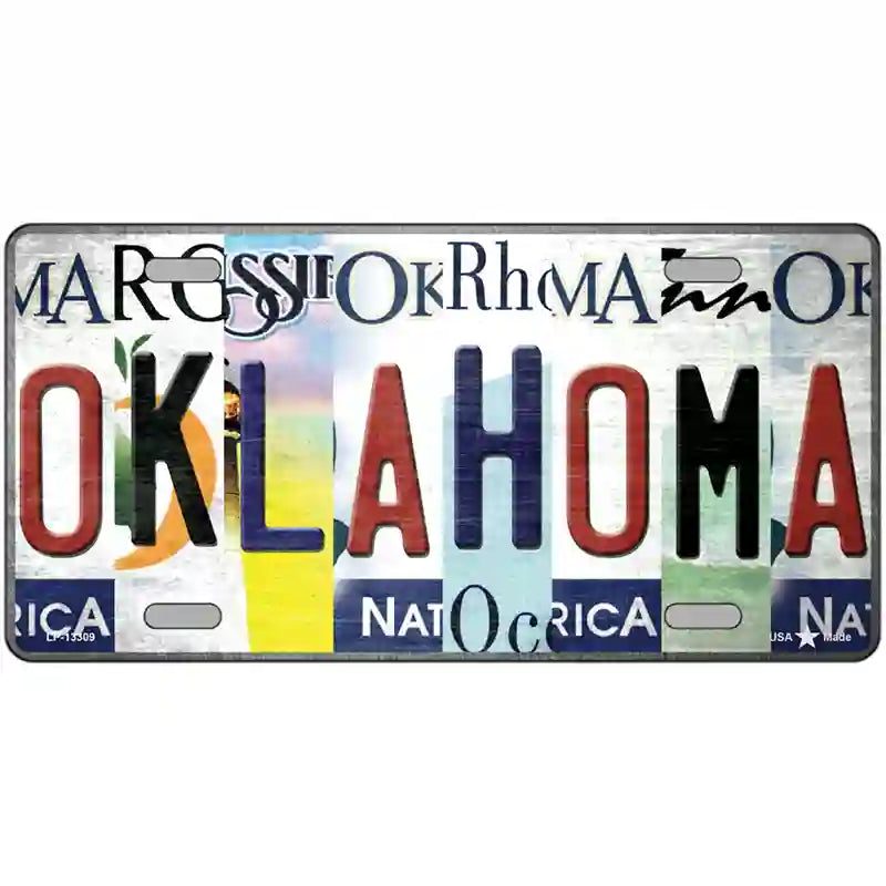 Oklahoma Strip Art Novelty Metal License Plate Tag 24" x 12" (LLP)