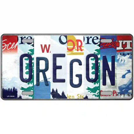 Oregon Strip Art Novelty Metal License Plate Tag 24" x 12" (LLP)