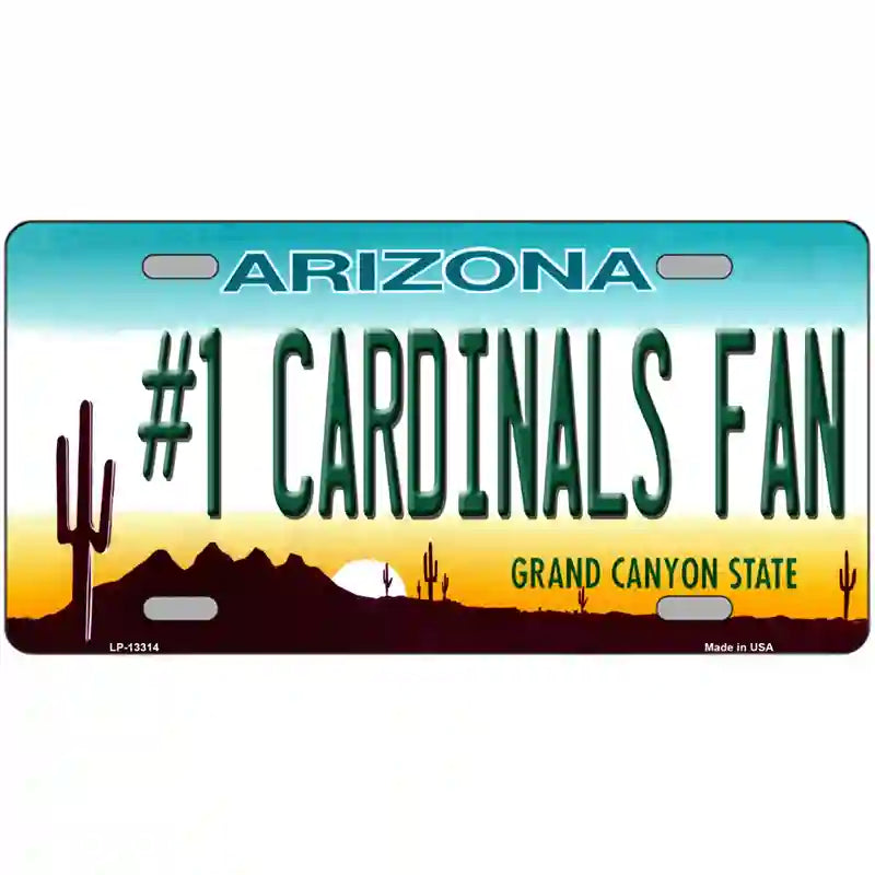 Number 1 Cardinals Fan Novelty Metal License Plate Tag 24" x 12" (LLP)