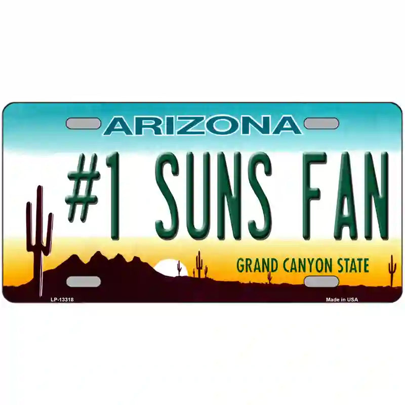 Number 1 Suns Fan Novelty Metal License Plate Tag 24" x 12" (LLP)