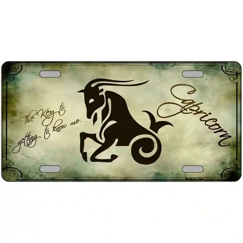 Capricorn Zodiac Novelty Metal License Plate 24" x 12" (LLP)