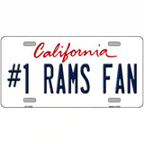 Number 1 Rams Fan Novelty Metal License Plate Tag 24" x 12" (LLP)